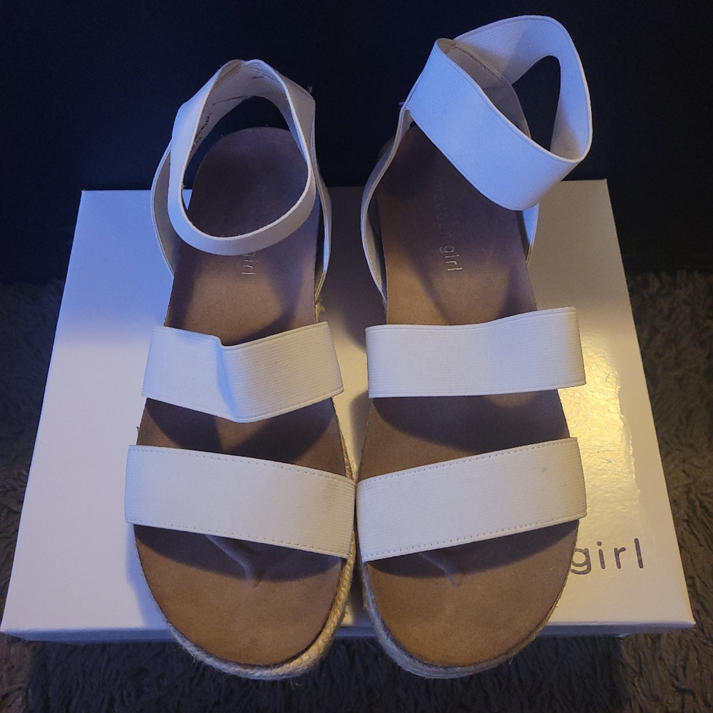 Madden Girl Carly Wedge Sandal White Women's